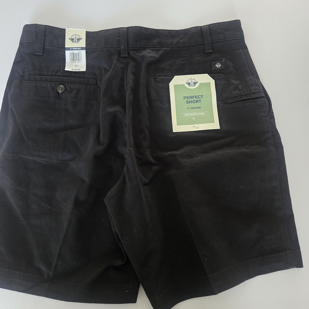 New With Tags Dockers Men's Chino Shorts - Black - Size 34 - 8" Inseam - Picture 3 of 4